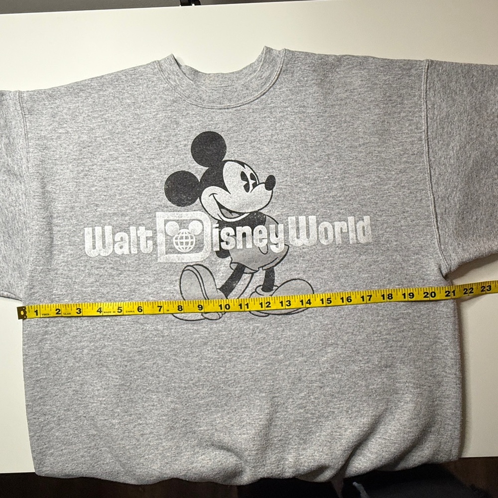 Walt Disney World | Mickey Mouse Sweatshirt Pullover | Gray | Size M | Hanes - Picture 7 of 9